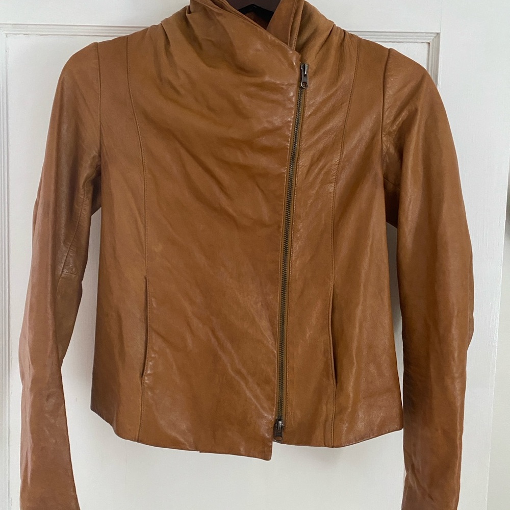 Vince Women's Camel Leather Jacket